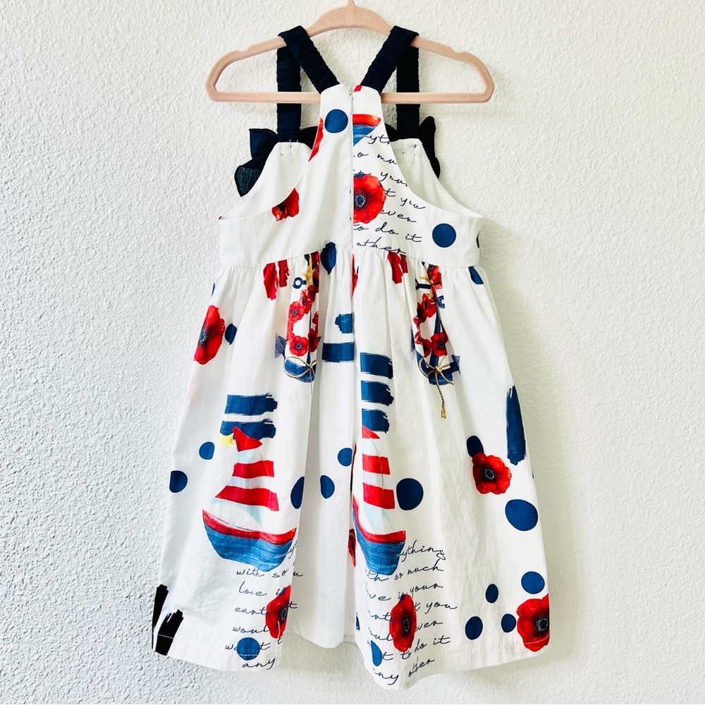 ♥️3X HP Balloon Chic Racerback Dress Sz 5 Red White Blue Bows Nautical Worn 1X - Picture 3 of 7